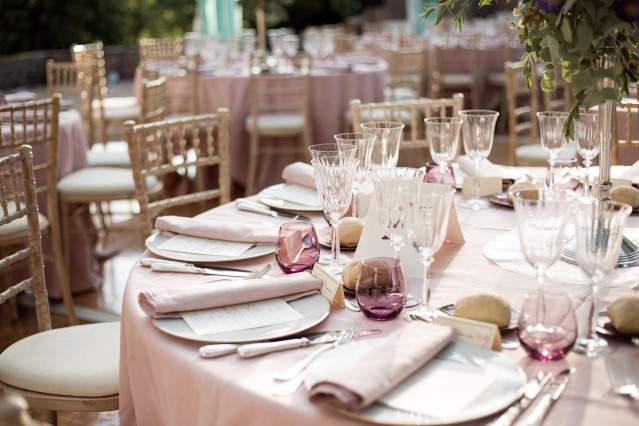 stack white chairs rental